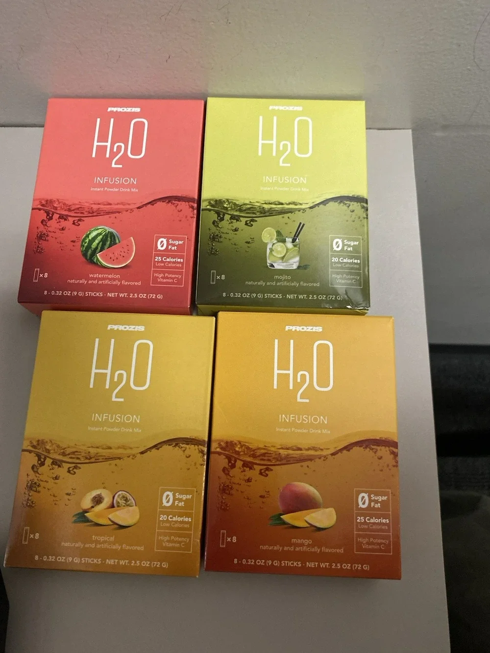 Prozis H20 Infusion Sticks lot of 4 x 8 sticks Powder Mix Drink NEW Portugal